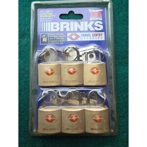 Brinks Luggage locks 6 pack TSA accepted solid brass